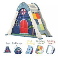 Kids Indoor Home Multi-Function Play House Small House Baby Rock Climbing Frame Puzzle Building Blocks Toy Drawing Board