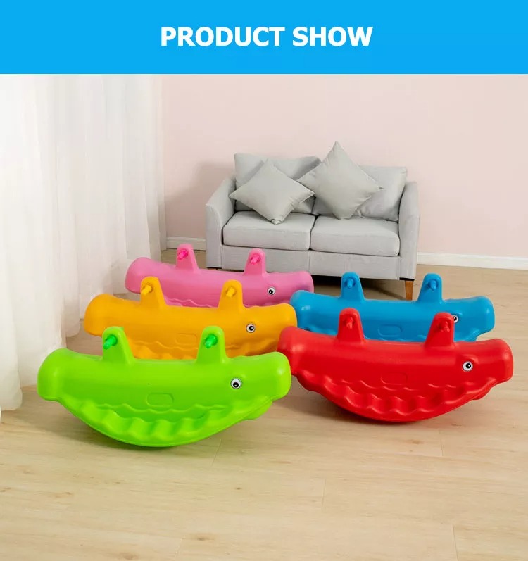 Plastic whale seesaw kids rocking toy children ride on balance toy for kindergarten