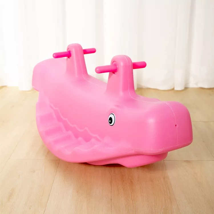 Plastic whale seesaw kids rocking toy children ride on balance toy for kindergarten