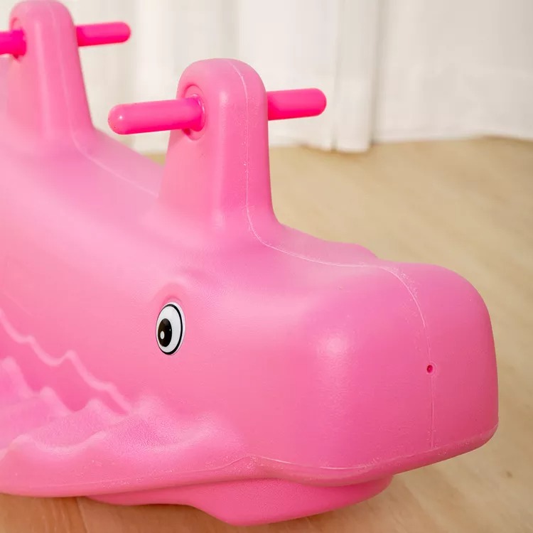 Plastic whale seesaw kids rocking toy children ride on balance toy for kindergarten