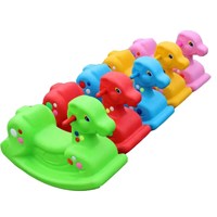 Cheap high quality kids plastic animal toy rocking horse single color rocking horse