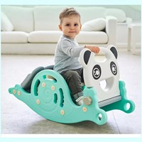 Multifunctional 3 In 1 Basketball Stand Slide Indoor Kids Toy Plastic Rocking Horse