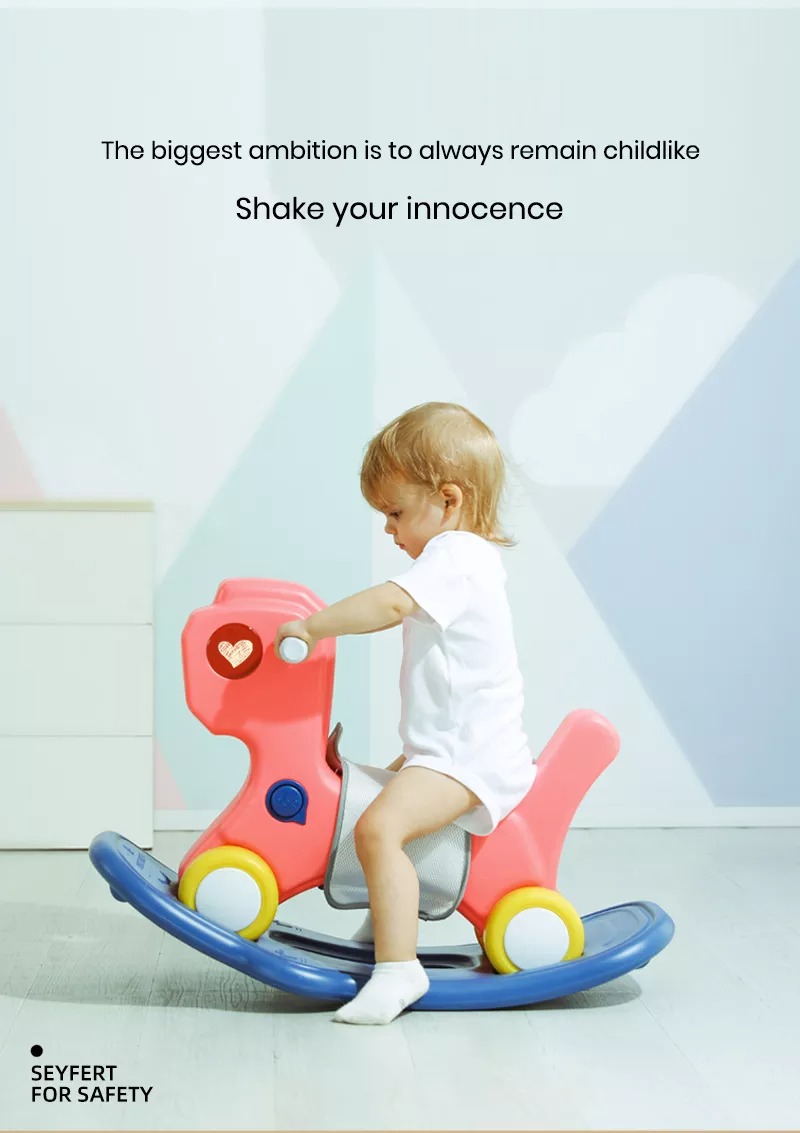 Kids Playground Multifunctional Cartoons Dinosaur Plastic Toy Rocking Horse