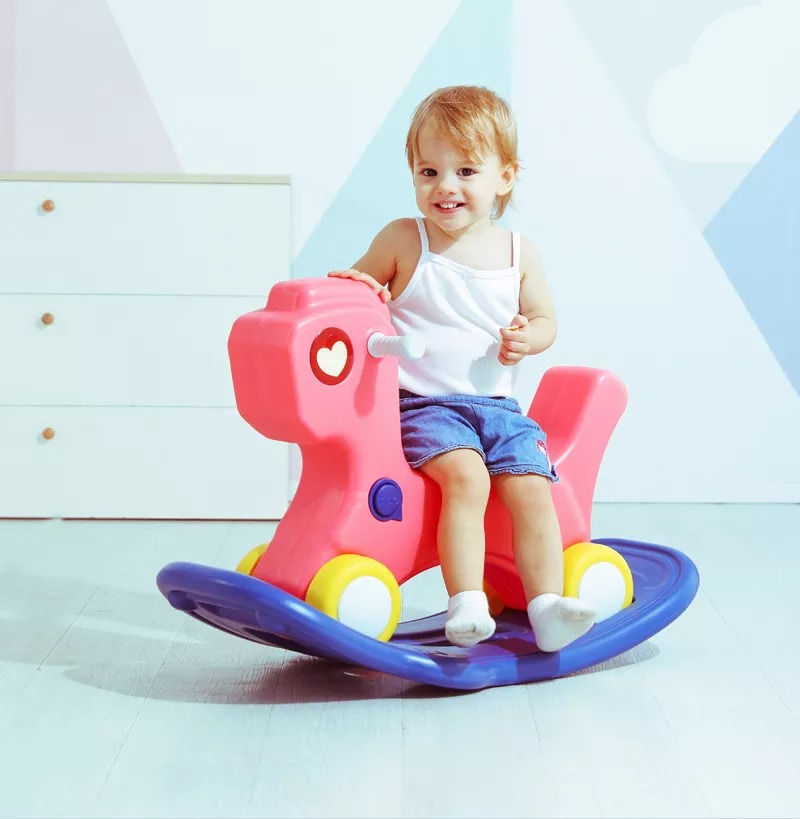 Kids Playground Multifunctional Cartoons Dinosaur Plastic Toy Rocking Horse