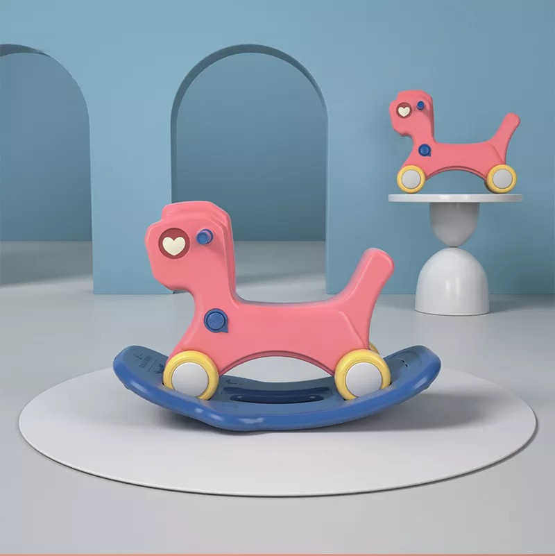 Kids Playground Multifunctional Cartoons Dinosaur Plastic Toy Rocking Horse