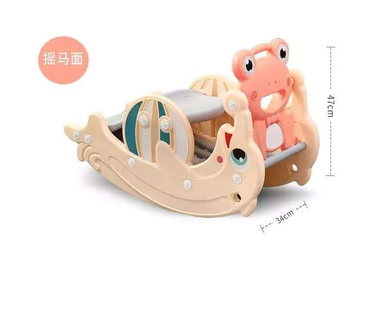 Multifunctional Indoor Cartoons Baby 2 In 1 Rocking Horse Slide Rocking Horse Toys For Kids