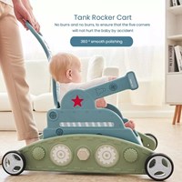 Children'S Trojan Rocking Horse Stroller Baby 6-12 Months Puzzle Gift Tank Four-Wheel Shock Absorber Stroller Baby Carriage