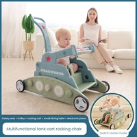 Children'S Trojan Rocking Horse Stroller Baby 6-12 Months Puzzle Gift Tank Four-Wheel Shock Absorber Stroller Baby Carriage