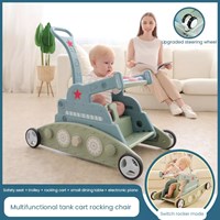 Children'S Trojan Rocking Horse Stroller Baby 6-12 Months Puzzle Gift Tank Four-Wheel Shock Absorber Stroller Baby Carriage