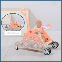 Children'S Trojan Rocking Horse Stroller Baby 6-12 Months Puzzle Gift Tank Four-Wheel Shock Absorber Stroller Baby Carriage