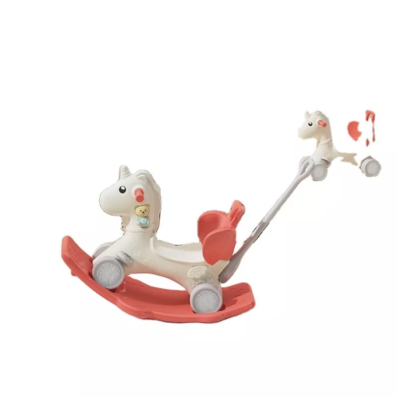 New product modern toddler 2 in 1 wholesale large baby pink plastic kids toy rocking horse ride on animal toy for children