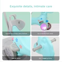 Best Selling Will Shine Blue Unicorn Baby Indoor Multifunction Plastic Toy Rocking Horse