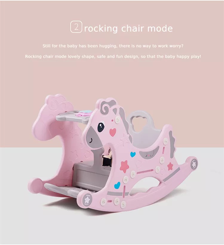 Best Selling Quality Kids Indoor Playground Multifunctional Plastic Toy Rocking Horse