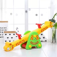 Animal cute attractive toy plastic kids playground equipment two kids balance play giraffe seesaw