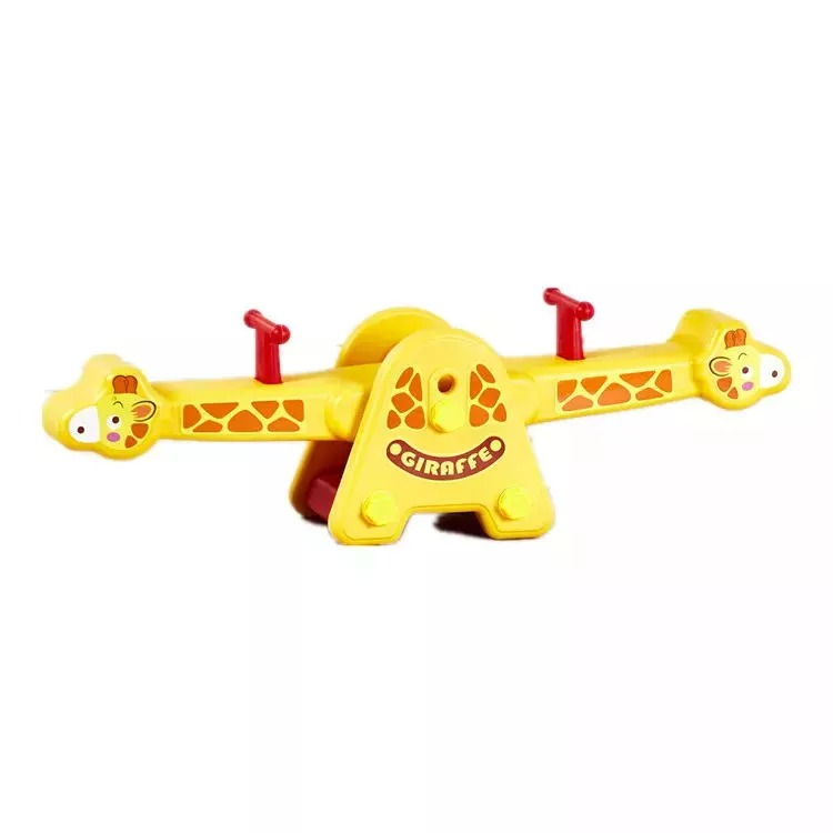 Animal cute attractive toy plastic kids playground equipment two kids balance play giraffe seesaw