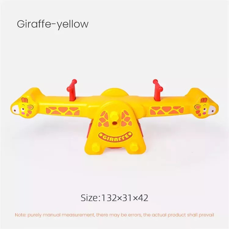 Animal cute attractive toy plastic kids playground equipment two kids balance play giraffe seesaw