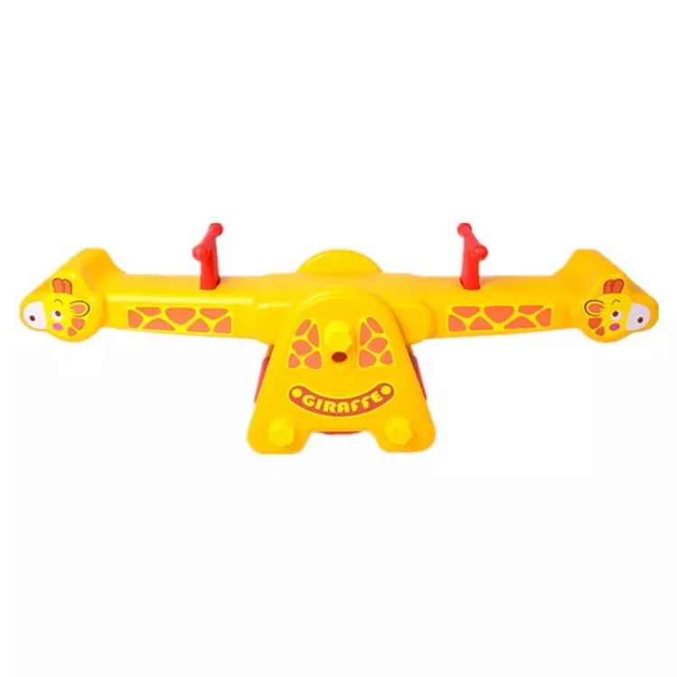 Animal cute attractive toy plastic kids playground equipment two kids balance play giraffe seesaw