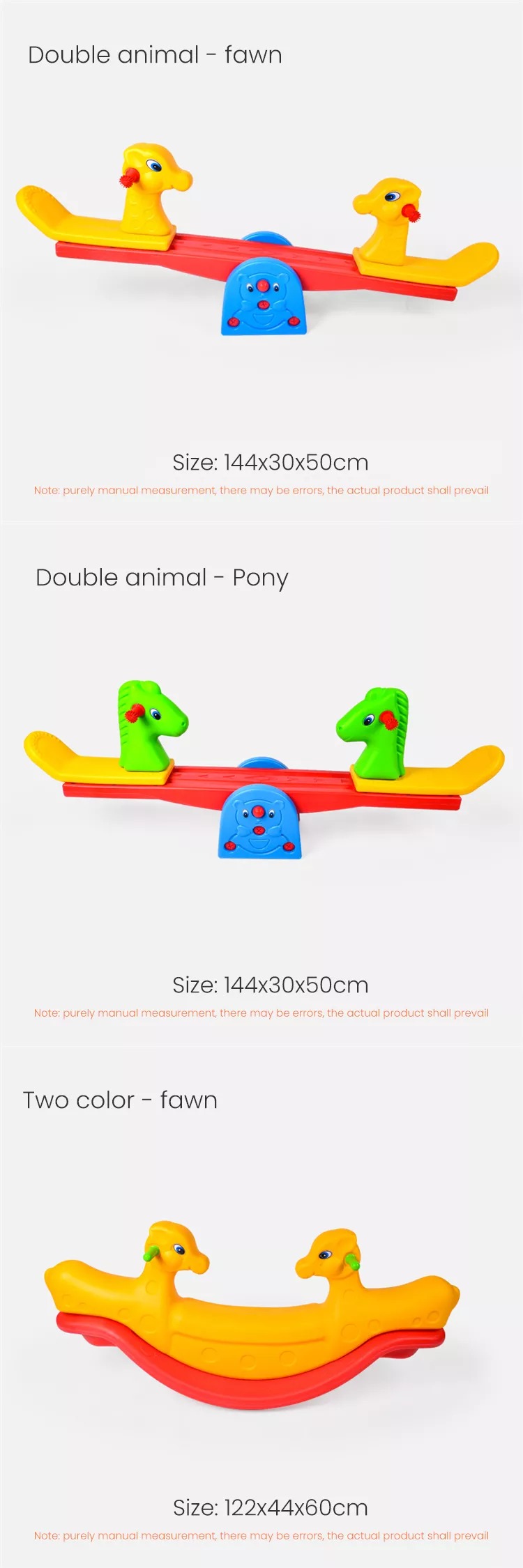 2021 Kids Animal Cute Deer Horse Attractive Children's Plastic Seesaw Toy