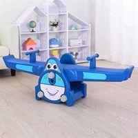 Cheap Wholesale Aircraft Design Children Seat Indoor Double Kids Plastic Seesaw