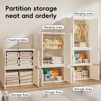 kids plastic Wardrobe toy shelf safe material child cabinet and storage for home use